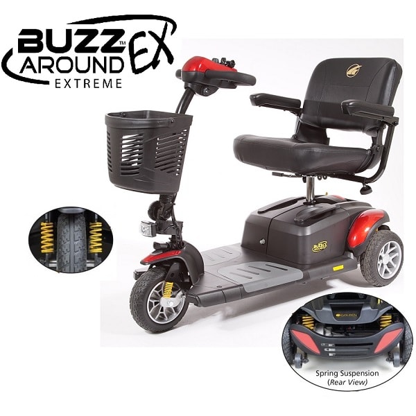 BuzzAround EX Full Size Portable Power Scooter 3 Wheel-330 Lb Ca