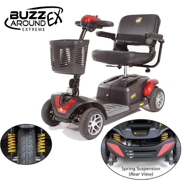 BuzzAround EX Full Size Portable Power Scooter 4 Wheel-330 Lb Ca