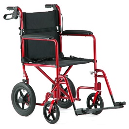 19" Wide Aluminum Lightweight Transport Chair-300 Lbs Cap.