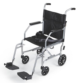 19" Wide Portable Transport Chair-300 Lbs Cap.