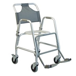 Shower Transport Chair with Footrest & Wheels-250 Lbs Cap.