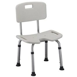 Perineal Opening Shower Chair with Back-300 Lbs Cap.