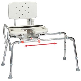 Sliding Transfer Bench & Swivel Seat with Cut Out-400 Lbs Cap.