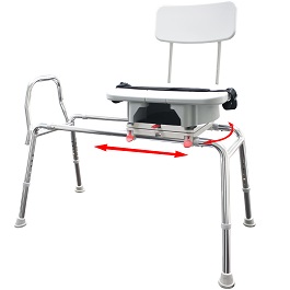 Snap-N-Save Sliding Transfer Bench with Replaceable Cut Out Swiv