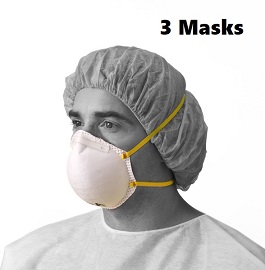 N95 Masks NIOSH Certified & CDC Approved-3 Cnt